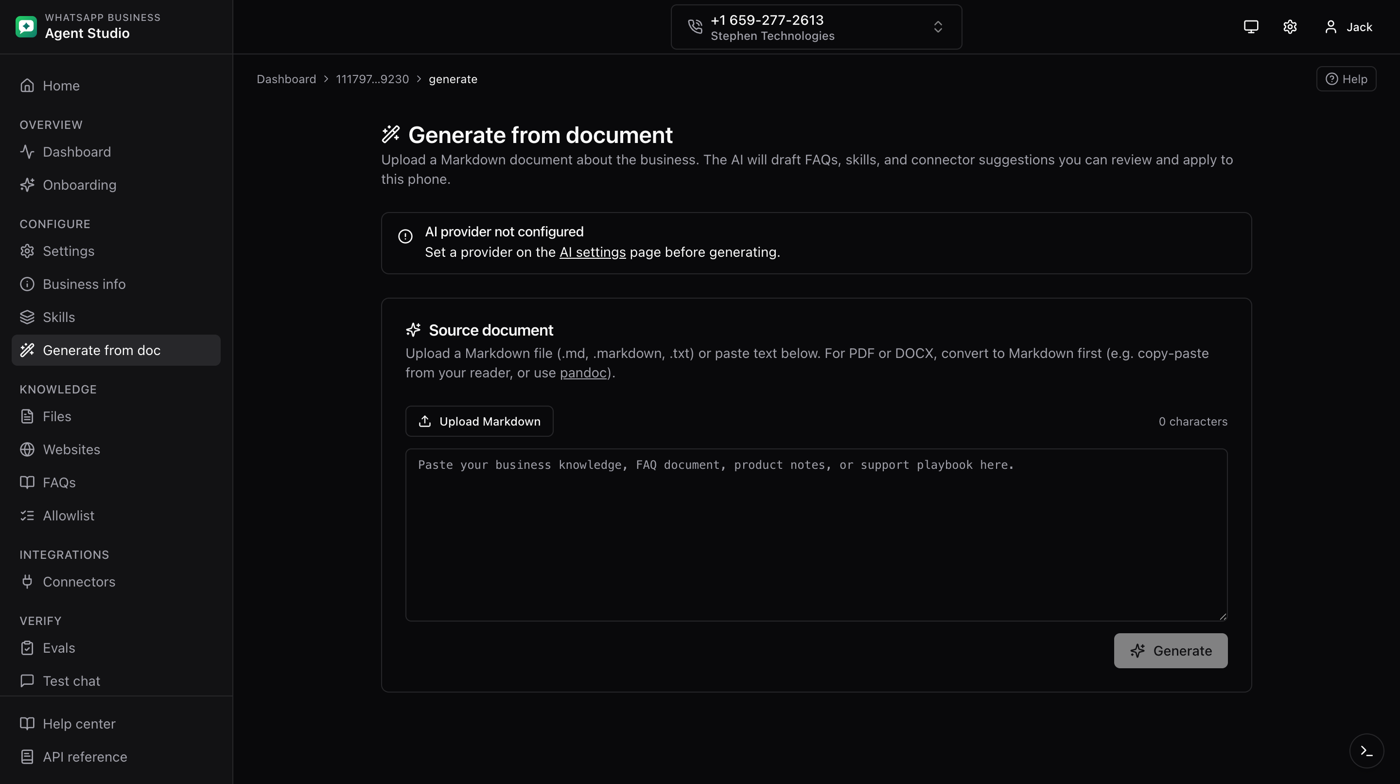 Generate from document