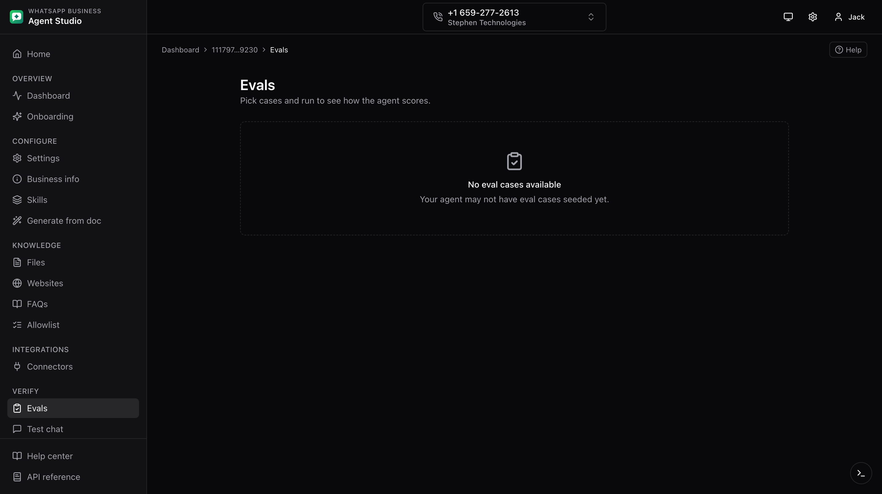 Evals page